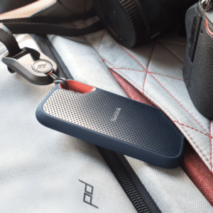 SANDISK Extreme Portable V2 Festplatte, 2 TB SSD, extern, Grau/Orange