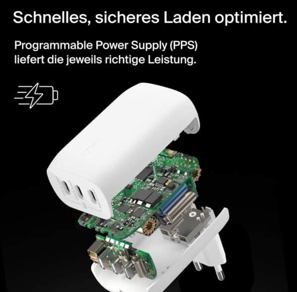 Belkin BoostCharge USB C Ladegeraet mit DREI Anschluessen und PPS 67 W USB C PD 3.1 iPhone Schnellladegeraet fuer die iPhone 16  2024 12 02 13 53 10