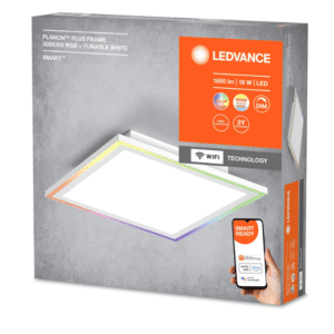 Verpackung der LEDVANCE SMART+ WiFi LED Planon Plus RGBTW Panelleuchte