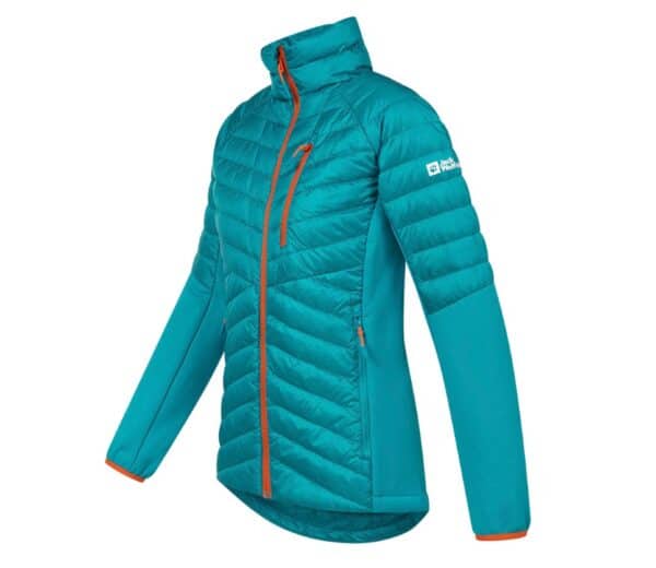 Jack Wolfskin Nebelhorn Down Hybrid Daunenjacke fuer Damen tuerkis
