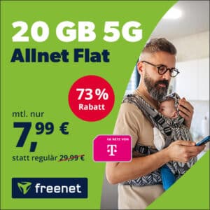 TELEKOM 🔥 20GB 5G/LTE Allnet-Flat für NUR 7,99€ mtl. | 0,00€ AG!