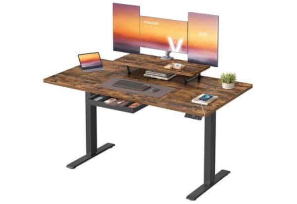 VASAGLE   hoehenverstellbarer Schreibtisch mit Monitorstaender USB