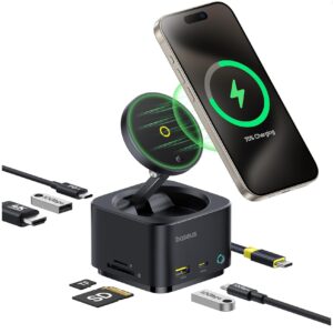 Baseus 7 in 1 Ladestation Magsafe USB C Dockingstation Hub Qi2 15W Wireless Charger mit 4K60Hz HDMI 100W PD 10Gbps USB SD  2025 04 23 15 35 31