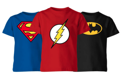 DC Comics Kids' 3-Pack T-Shirts mit Batman, Superman und Flash