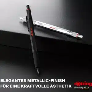 rOtring 600 Gelschreiber  055 mm  Schwarze Tinte  Silberfarbenes Schreibgeraet mit Metallschaft  Rutschfeste geraendelte Gr 2025 04 13 10 59 31