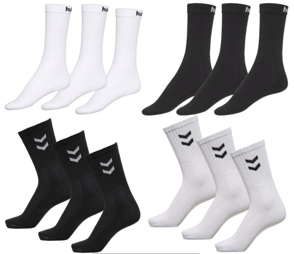 3 Paar hummel Basic Sport Socken Baumwoll Struempfe Alltags Socken mit Marken Schriftzug 205603 oder Kontrastwinkel 022030 in We 2025 07 17 15 18 52
