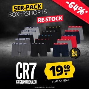 Cristiano Ronaldo 5er Pack Boxershorts RE STOCK MOB DEU