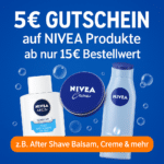 [Endspurt] 5€ Gutschein auf NIVEA Produkte 🥳 ab nur 15€ Bestellwert 🫧🧴 z.B. After Shave Balsam, Creme & mehr