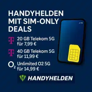[TOP] Handyhelden mit SIMonly Deals, z.B. 20GB Telekom 5G für 7,99€ | 40GB Telekom 5G für 11,99€ | Unlimited o2 5G für 14,99€