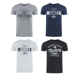 Denimfy Mustang 4er-Pack in grau, blau, weiß und schwarz