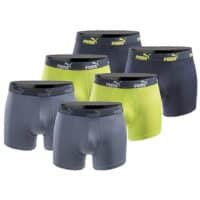 PUMA Boxer Herren Boxershorts 6er Pack Blue Lime