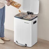 SONGMICS 40 L Muelleimer mit 2 Faechern