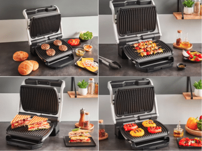 Vier Anwendungsbeispiele vom Tefal OptiGrill+ GC717D intelligenter Kontaktgrill