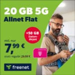 [Jetzt mit +50GB] TELEKOM 🔥 20GB 5G/LTE Allnet-Flat für NUR 7,99€ mtl. | 0,00€ AG! | 50GB Datendepot