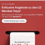 LG Member Days mit 10% Gutschein, 0% Finanzierung und gratis Versand