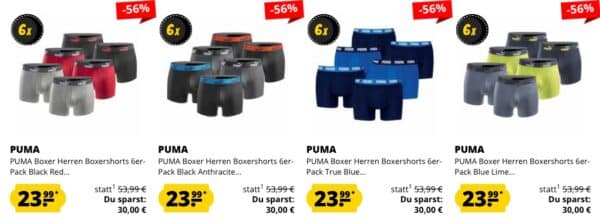 6er Pack Puma Boxershorts