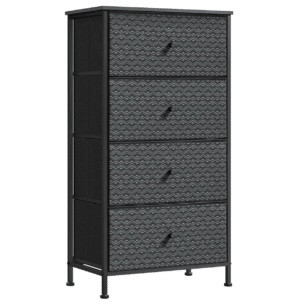 Schwarter SONGMICS Kommode Aufbewahrungsschrank mit geometrischem Muster