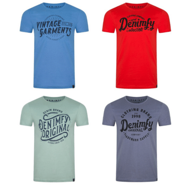 Denimfy T-Shirt - DFNuri 4er Pack Set bunt