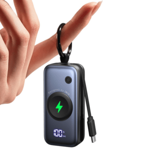 INIU Power Bank, 5000mAh 20W PD mit Integriertem USB-C Kabel