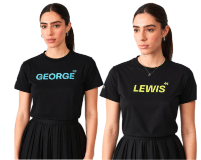 Mercedes-Benz AMG Petronas F1 T-Shirts mit George und Lewis Design