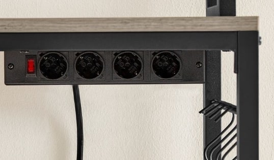 VASAGLE Kuechenregal mit Gitterplatte und Steckdosen VASAGLE Kuechenregal mit Gitterplatte und Steckdosen