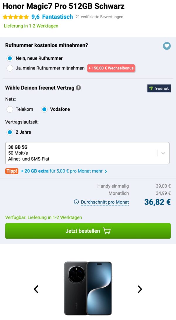 Honor Magic7 Pro 512GB Schwarz   kaufen   Gomibo.de 2025 09 03 14 52 20