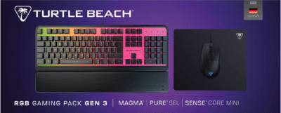 TURTLE BEACH Gaming-Bundle Maus Pure SEL, Gaming-Tastatur Magma, Gaming-Mauspad Sense Core Mini