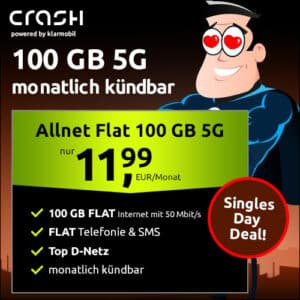 TOP 🧨 100GB 5G Crash Vodafone Allnet für 11,99€ mtl. | Monatlich kündbar | 9,99€ Anschlussgebühr!