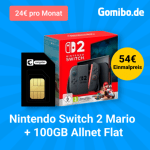 Nintendo Switch 2 für 49,95€ mtl. mit 100GB 5G Telekom für 24€ mtl. + 10€ Bonus (eff. 5,83€ mtl.)