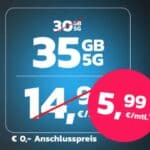 simyo 5G Telefonica Allnets mit z.B. 35GB für 5,99€ mtl. (auch mtl. kündbar)