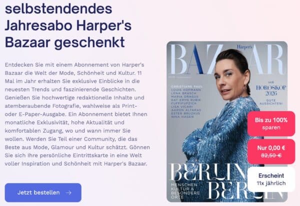 Harpers Bazaar Abo  Beste Mode   Lifestyle Magazine Deals  Das Beste Abo 2026 01 16 10 32 39