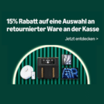 15% Extra-Rabatt 🎁 auf Warehouse-Deals bei Amazon (oftmals wie Neuware!), z.B. Technik, Haushalt & mehr