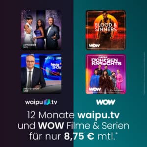 🔥 Sky-Blockbuster wie Blood & Sinners, Lord of the Flies & Nobody 2 🚨 wow + waipu.tv HD Live-TV für nur 8,75€ mtl.