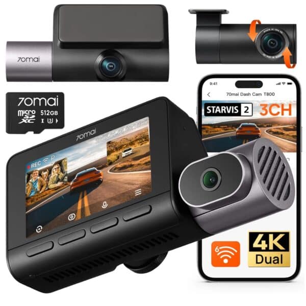 70mai 4K T800 3 Kanal Dashcam Vorne Hinten Innen Dual STARVIS 2 IMX678 3 HDR Dashcam Auto mit 512GB SD Karte 4G LTE KI Beweg 2025 11 18 13 57 19