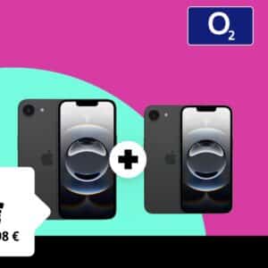 DOPPELT! 😱 2x Apple iPhone 16e für 49,98€ + 2x 300GB 5G Allnet für 49,98€ mtl. (o2 Mobile L Doppelkartenaktion)
