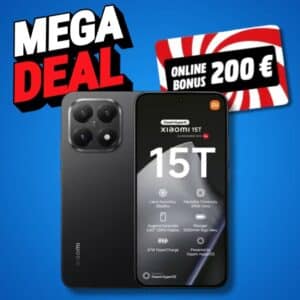 [235€ Ersparnis!] Xiaomi 15T 📱 für 1€ + 2 o2 Allnet-Flats mit 15GB für 14,98€ mtl. mit 200€ Cashback!