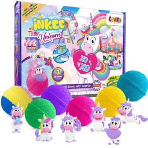 INKEE Geschenkbox Unicorn mit 6 Badebomben