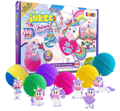 INKEE Geschenkbox Unicorn mit 6 Badebomben