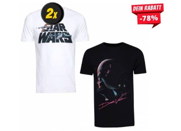 STAR WARS Light  Darkside Herren T Shirt im 2er Pack