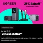 [Letzte Chance, mit myMediaMarkt] 25% auf UGREEN 🔋 z.B. Powerbanks, Hubs, Ladegeräte & mehr