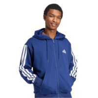 adidas Essential Three Stripes Fleece Zipper Hoodie Jacke fuer Herren