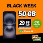 [Vodafone + 5G] 🎉 Apple iPhone 16 für 49,99€ + Klarmobil Allnet mit 50GB 5G für 29,99€ mtl. (keine AG!)