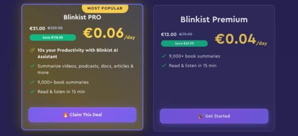 Blinkist Jahresabo