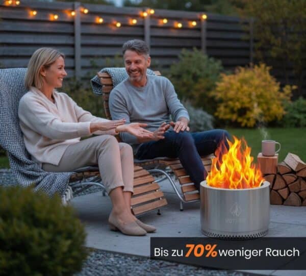 Haus  Garten  Raucharmes Feuerfass 495 cm Durchmesser in Silber doppelwandiger 304 Edelstahl inkl. Tragetasche 2025 12 09 16 07 18