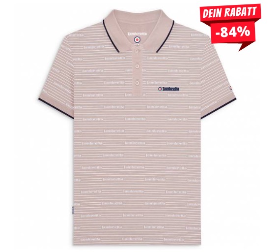 Lambretta Repeat Logo Herren Polo Shirt SS1221 SILVER Lambretta Repeat Logo Herren Polo Shirt SS1221 SILVER