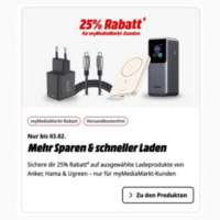 MediaMarkt   25 auf ausgewaehlte Ladeprodukte