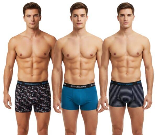 3er Pack SCOTCH  SODA Herren Boxershorts mit Baumwoll Stretch Unterwaesche Unterhose SSSP25M166645 Blau Bunt Schwarz Rot 2026 01 27 12 00 03