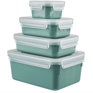 Emsa Clip & Close Color Edition 4-teiliges Set Frischhaltedosen mit Deckel puder grün