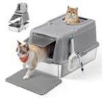 🐾 Feandrea Katzenklo (Edelstahl, 2 Eingänge, inkl. Streumatte)