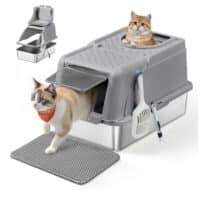 Katzenklo aus Edelstahl mit Schaufel und Buerste fuer grosse Katzen 2026 01 15 15 49 01